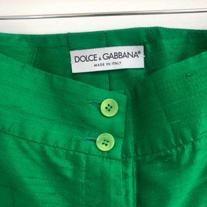 Vintage Dolce and Gabbana bright green pants
